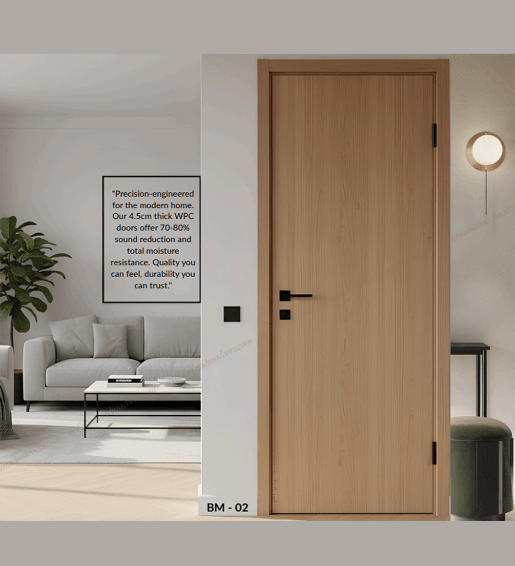 Interior hallway with WPC wood-finish doors