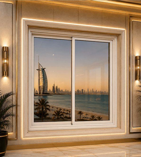 Modern villa with floor-to-ceiling aluminium windows